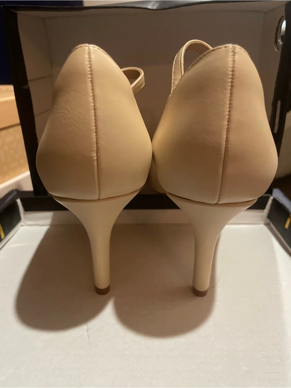 Women’s Nude Mary Jane Heels with Strap by (Unbranded)